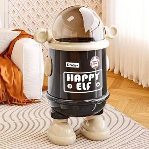 Happy Elf Astronaut Trash Can 12L+ <b>Large</b> Capacity Double <b>Bin</b> With Lid For Living Room Home Use - Product Image 1