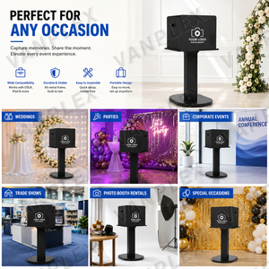 Support de photomaton <span class=keywords><strong>en</strong></span> métal pour <span class=keywords><strong>iPad</strong></span> avec anneau lumineux et imprimante photo pour <span class=keywords><strong>iPad</strong></span> de 10,2 à 13 pouces – Machine de photomaton pour selfies <span class=keywords><strong>en</strong></span> gros - Product Image 5