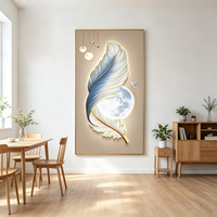 Peinture murale décorative illuminée de luxe moderne de grande taille pour entrée, salon, couloir, hôtel, bureau