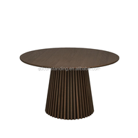 Table à manger ronde en bois de chêne classique moderne de vente chaude pour l'usage d'hôtel Table d'appoint de canapé de cercle de base en bois pour le salon