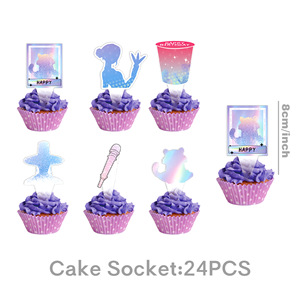 Vaisselle de fête d'anniversaire sur le thème de la chasse aux sorcières rose, avec découpe sur les bords, assiettes en papier, gobelets en papier, serviettes en papier, nappe, bannière - Product Image 6