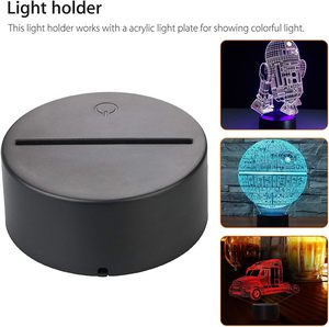 ไฟกลางคืน LED 3 มิติ แบบสัมผัส 7 สี ดีไซน์สร้างสรรค์ ฐาน ABS ใช้พอร์ต USB ไม่รวมอะคริลิค ลดราคาพิเศษ - Product Image 5