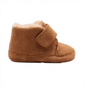 Baby Velvet Ankle <b>Boots</b> Plush Lining Buckle Strap Closure Arch Support Anti-Slip Sole Autumn Winter Warm <b>Slippers</b> 0-6m Shoes - Product Image 1