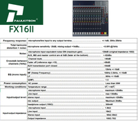 Console de mixage numérique Paulkitson FX16II à 16 canaux, amplificateur en métal, écran tactile LCD, interfaces XLR pour la diffusion en direct