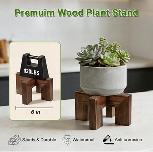 Soporte <span class=keywords><strong>de</strong></span> Madera para Plantas <span class=keywords><strong>de</strong></span> Interior y Exterior, Soporte Resistente para <span class=keywords><strong>Macetas</strong></span>, Soporte Individual para <span class=keywords><strong>Macetas</strong></span> <span class=keywords><strong>de</strong></span> <span class=keywords><strong>Piso</strong></span> (Compatible con <span class=keywords><strong>Macetas</strong></span> <span class=keywords><strong>de</strong></span> 2.5 a 6 Pulgadas) - Product Image 6