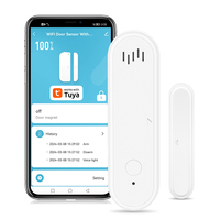 Capteur de contact de porte intelligent WiFi Tuya WL-19KWT, capteur magnétique de porte/fenêtre WiFi Tuya avec alarme sonore de 80 dB, sécurité domestique