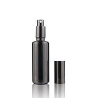 Flacon pompe à sérum 5 10 15 20 30 50 60 100 ml flacons vides en verre cosmétique violet foncé pour huile essentielle avec compte-gouttes et pompe