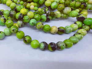 Piedra preciosa Lisa natural, crisoprasa pulida, forma redonda, Jaspe australiano, cuentas de piedra, pulsera, collar para la fabricación de joyas - Product Image 5