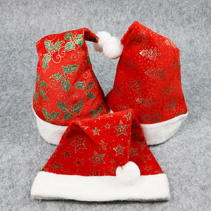 Chapeau <span class=keywords><strong>de</strong></span> Noël en flanelle scintillante avec paillettes, décoration <span class=keywords><strong>de</strong></span> Noël, chapeau <span class=keywords><strong>de</strong></span> Père Noël brillant - Product Image 2