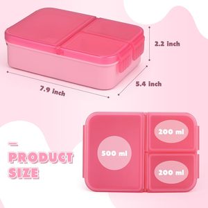 กล่องอาหารกลางวันเด็ก ลายการ์ตูน 900 มล. 3 ช่อง พร้อมฝาปิดแบบถอดได้ สกรีนโลโก้ได้ สำหรับเด็กวัยหัดเดิน โรงเรียน ศูนย์รับเลี้ยงเด็ก - Product Image 4