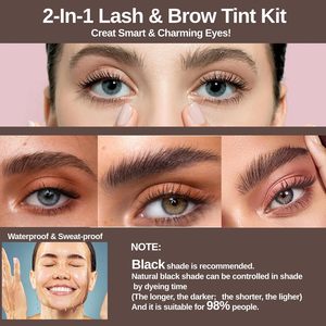 HF 2-en-1 Crème Cils et Sourcils Kit Semi-Permanent DIY <span class=keywords><strong>Coloration</strong></span> des Cheveux Durée 6 Semaines Salon Usage Domestique 7ml Personnalisé Qualité Cosmétique - Product Image 4