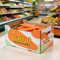 Boîte d'emballage pour carottes imprimée sur mesure, carton ondulé résistant et imperméable, carton d'expédition pour légumes