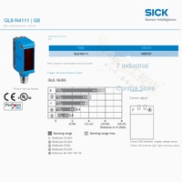 Sensor Fotoeléctrico de Espejo Reflectante Original de la Marca SICK, Modelo GL6-N4111, 5-24V, Ángulo de Visión de 6mm, Salida NPN