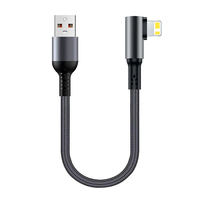 Cable de Carga USB Tipo-C en Ángulo Recto para Banco de Energía, Cable Corto de Nailon Trenzado Compatible con iPhone, Venta al Por Mayor de Fábrica