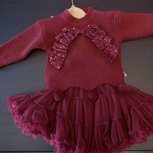 <span class=keywords><strong>Autunno</strong></span> e <span class=keywords><strong>inverno</strong></span> <span class=keywords><strong>abbigliamento</strong></span> bambino maglione due pezzi Set per le ragazze, fiocco lavorato a maglia due pezzi Set due pezzi per le ragazze - Product Image 4