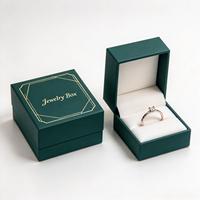 Boîte à bijoux de luxe personnalisée avec logo, style coquille rigide magnétique, couvercle à charnière, insert en éponge douce pour bague, emballage cadeau