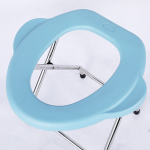 Juxiang Toilet <b>Chair</b> Sky <b>Blue</b> Stainless Steel Portable Folding For Elderly Disabled Pregnant Women - Product Image 1