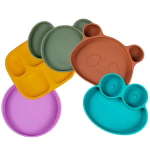 실리콘 아기 수유 세트 흡입 그릇 접시 어린이 방수 어린이 식기 실리콘 아기 접시
