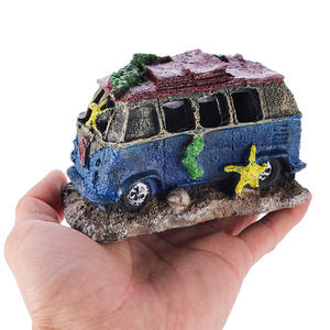 Tanque de peces, restos de coche desgastados, tanque de peces creativo, decoración de paisajismo, resina simulada, <span class=keywords><strong>autobús</strong></span> todoterreno roto bajo el agua - Product Image 6