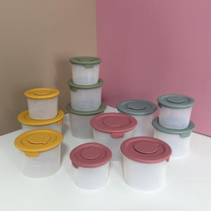 Juego de 6 Recipientes Reutilizables de Silicona para Alimentos para Bebés con Tapas, Aptos para Viajes, de Grado Alimenticio - Product Image 2