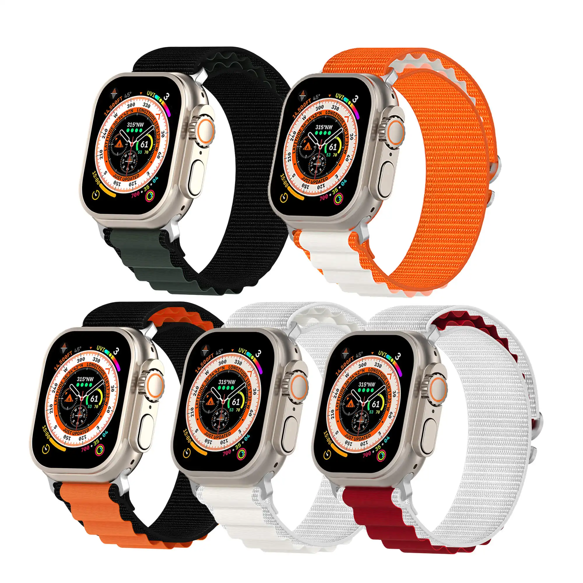 New Fashion Alpine Loop Watch Band Strap For Apple Watch Series Ultra 8 49mm 7 6 Two Color Fabric Nylon Unique Watch Band