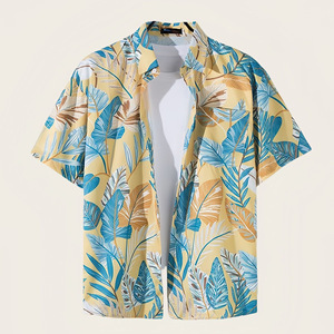 Camisa Casual de Verano para Hombre, Estampada, Mezcla de Poliéster/Algodón, Elegante y Fresca, Estilo Vacaciones en Bali - Product Image 1
