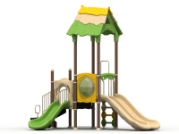 Petite maisonnette en plastique pour arbre, équipement de jeu extérieur, toboggan ondulé, pour jardin et parc, fabricant membre IPEMA, certifié ASTM F1487