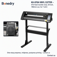 Cortadora de Vinilo por Calor KH-870A para Vinilo Termotransferible HTV de 34 Pulgadas (870mm/780mm) con Software Signmaster para Camisetas y Calcomanías