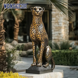 Statue in Bronzo a Grandezza Naturale per Decorazione Giardino Esterno e Statue di Giaguaro in Bronzo - Product Image 6