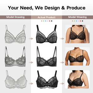 Wholesale Plus Size <strong>Bra</strong> High-quality Lingerie <strong>UK</strong> Size34-40 E F FF G GG H HH J K Cup Lace Sexy Linger for Women - Product Image 4