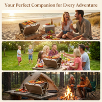 Support OEM et ODM, personnalisation sur mesure, barbecue pliable au charbon de bois pour le camping en plein air, les pique-niques, les fêtes dans la cour.