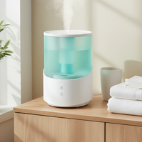 Humidificateur d'aromathérapie électrique 2,5 L pour chambre et bureau - Remplissage et nettoyage faciles - Utilisation pour grandes pièces - Silencieux 28 dB - LED à changement de couleur