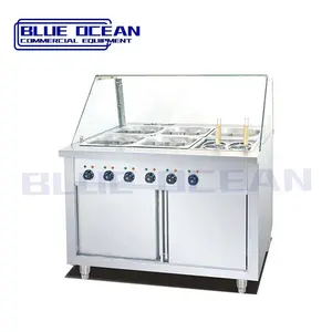 Contador de serviço de equipamento de cozinha aço inoxidável, vidro, vidro, bain elétrico marie