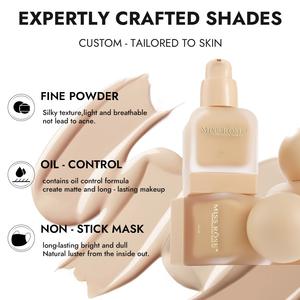 Base <span class=keywords><strong>de</strong></span> Maquillaje MISS ROSE, Suave como la Seda, Control <span class=keywords><strong>de</strong></span> Grasa, Mate, Impermeable, Corrector Líquido <span class=keywords><strong>de</strong></span> Larga Duración, Maquillaje Profesional - Product Image 2