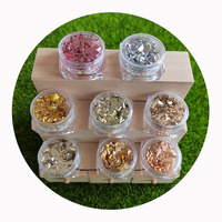 100 boîtes de paillettes en feuille d'aluminium or, argent, cuivre, couleurs métalliques, confettis pour nail art, garnitures pour slime, fabrication artisanale