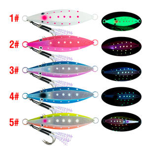 NOUVEAU OEM 60g-150g Glow Dark Slow Pitch Jigs Long Cast Metal Jigging Slugs for Saltwater Fish Carp Bass Boat Fishing Wholesale - Product Image 5