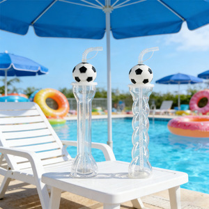 Gobelet créatif en PET en forme de bâton de football, d'haltère ou de torche, cadeau pour événements festifs - Product Image 2