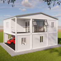 Maison conteneur en acier de luxe à 2 étages 20ft/40ft, extensible, avec salle de bain personnalisée, pour villa à deux/trois chambres, maisonnette et salon