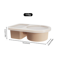 Kotak Camilan Silikon 2-in-1 Ramah Lingkungan, Tutup Anti Bocor, Wadah Penyimpanan Makanan Portabel untuk Saus Salad dan Bumbu