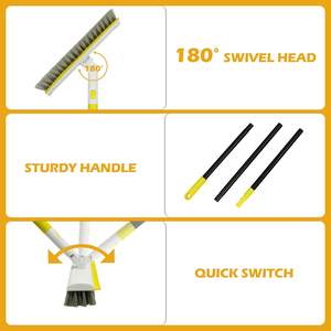 <span class=keywords><strong>Brosse</strong></span> à récurer avec manche de 50 "de long <span class=keywords><strong>Brosse</strong></span> à récurer les sols 2 en 1 avec raclette, brosses à récurer pour baignoire à carreaux rotatives à 180 ° - Product Image 4