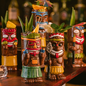 <span class=keywords><strong>Mug</strong></span> Tiki en Céramique Personnalisé Vintage Zombie, Tasse à Cocktail Hawaïenne Créative en Relief, Décoration pour Fête - Product Image 3