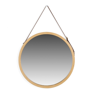 <span class=keywords><strong>Grand</strong></span> <span class=keywords><strong>miroir</strong></span> <span class=keywords><strong>mural</strong></span> rond en bambou avec corde de suspension pour salle de bain, salon, entrée - Product Image 1