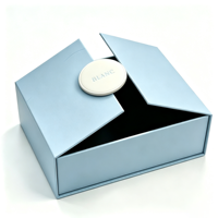Boîte cadeau rigide à double porte magnétique auto-élevante, personnalisable avec logo en feuille d'or, matériaux recyclés écologiques, finition mate