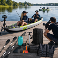 Kit de kayak de pêche gonflable professionnel avec porte-canne, prêt pour les acheteurs en gros