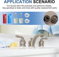 Kit d'extension de tige de robinet de lavabo 97479, pour robinet à large ouverture, en plastique, pour eau froide et chaude, matériel de réparation complet
