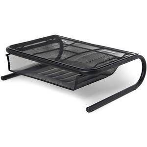 サイドコンパートメントと引き出し式デスクオーガナイザーを備えた高品質メッシュモニタースタンドコンピューターデスクライザーシェルフ - Product Image 4