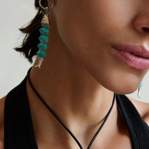 ต่างหูทองแดงอัลลอยด์หินธรรมชาติสีใหม่ต่างหูปลาขนาดเล็กสำหรับผู้หญิง - Product Image 3