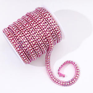 เสื้อผ้าพลอยเทียมทรงหลวมแก้วคริสตัลพื้นเรียบ<span class=keywords><strong>3</strong></span>แถวเป็นมิตรต่อสิ่งแวดล้อม - Product Image 4