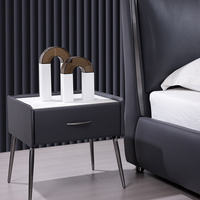 Lit en cuir capitonné en bois massif moderne, taille Queen, avec housse amovible, cadre de canapé-lit de luxe écologique