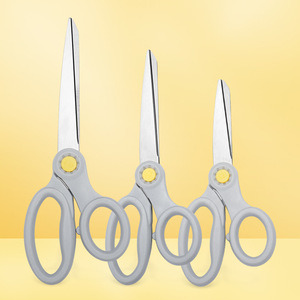 Stainless Steel Household Scissors Grey Straight Head Office Use Durable Comfortable 0180 - Product Image 3